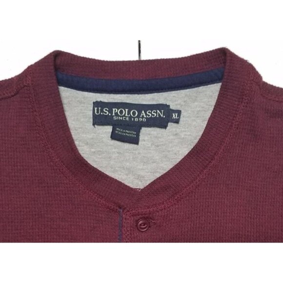 U.S. Polo Assn. Long Sleeve Thermal Henley Button Pullover Sweater Men's XL - Picture 8 of 14